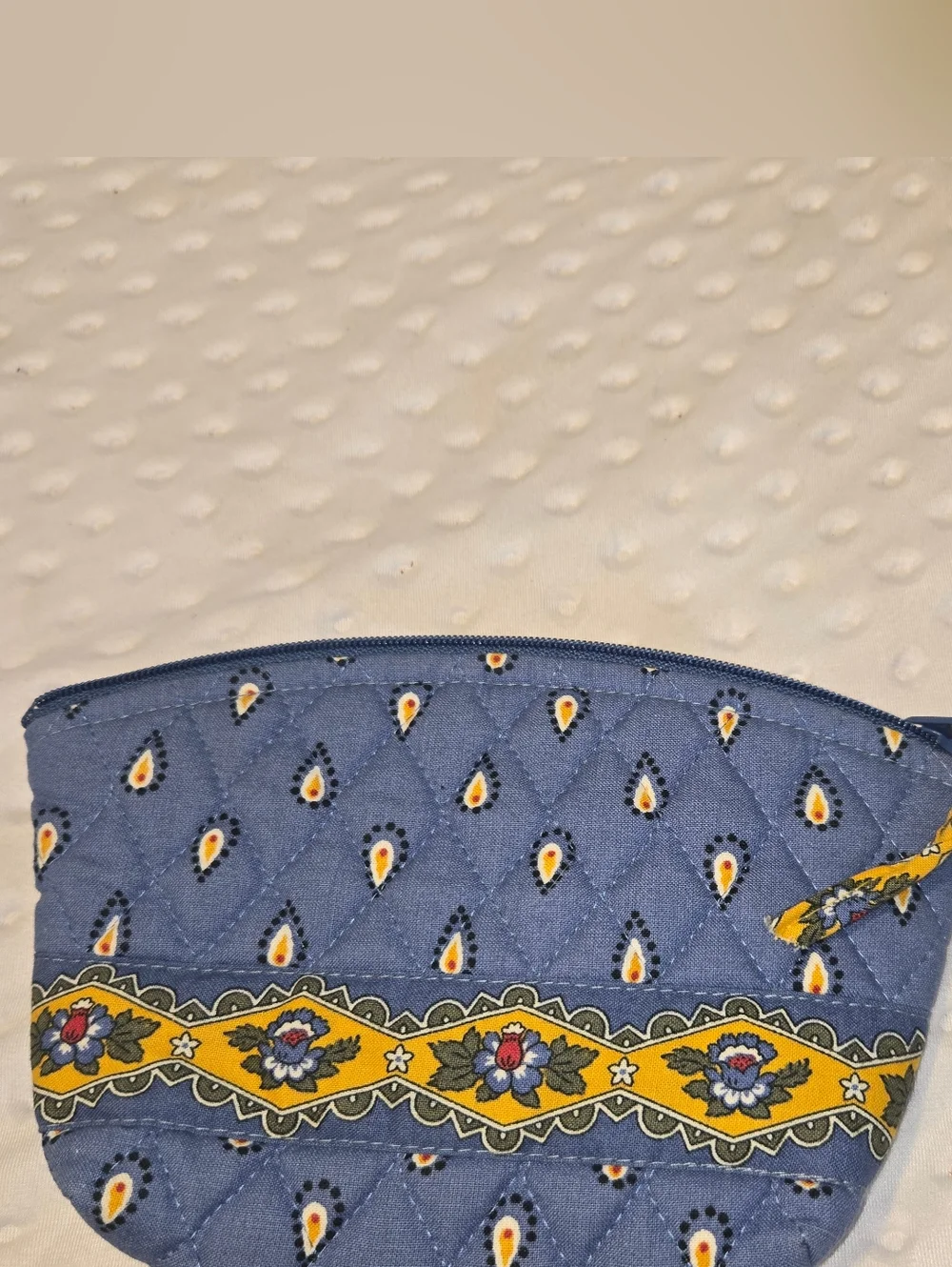 Vintage Vera Bradley Country‎ Blue 90s Pattern Small Lined Cosmetic Bag